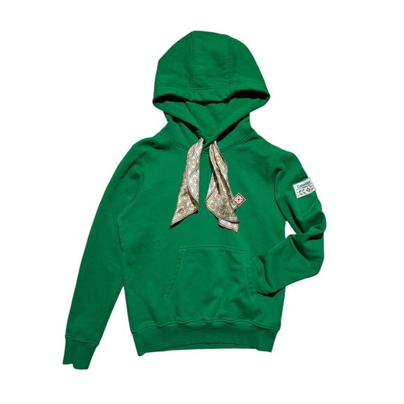 Silk scarf drawstring hoodie - Picture 1 of 6